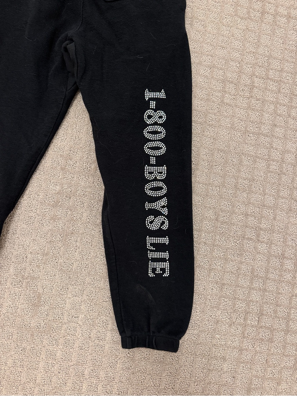 Boys Lie Black Sweatpants with White Side Logo - Picture 3 of 4